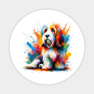 Colorful Splashed Paint Petit Basset Griffon Vendeen Magnet